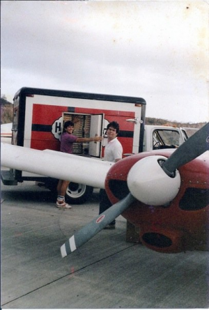 Neil on a plane